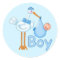 Baby Boy with Stork