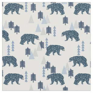 Baby boy woodland bear fabric