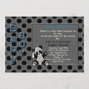 Baby Boyl Panda Bear Baby Shower Invitation