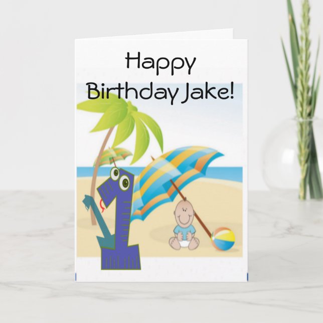 Baby Boy's First Birthday Card (Front)