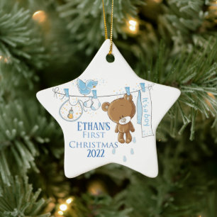 Baby Boy's First Christmas Ceramic Tree Decoration