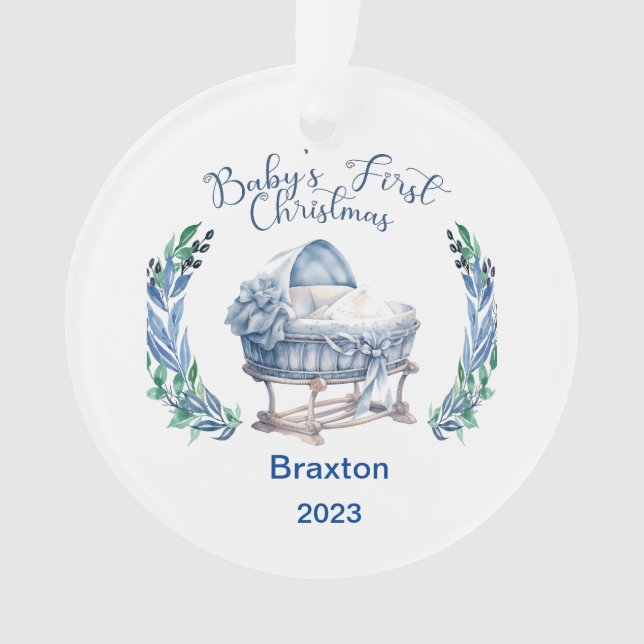 Baby Boy's First Christmas Ornament (Front)