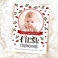 Baby Boy's First Christmas Photo Cute