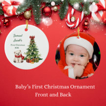 Baby Boy's First Christmas Photo Ornament