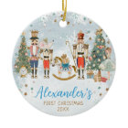 Baby boy's First Christmas Watercolor Nutcracker
