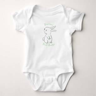 Baby boy's first Easter with cute bunny green Bodysuit