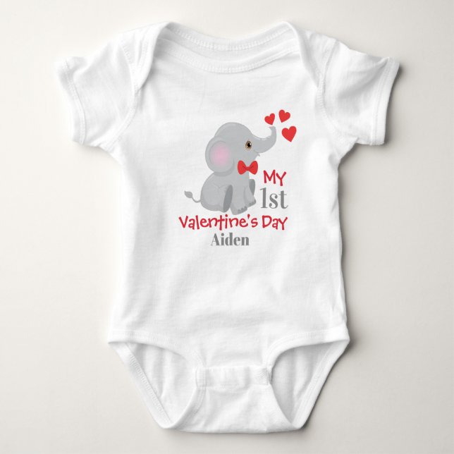 Baby Boy's First Valentine's Day Bodysuit (Front)