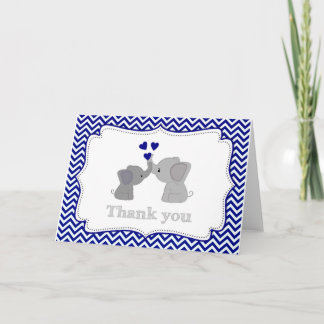 Baby Boys NAVY Blue Elephant THANK YOU Cards#2 366 Card