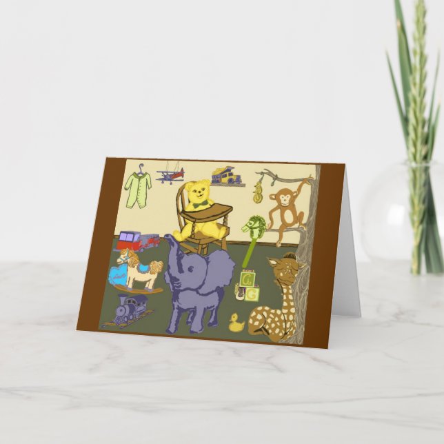 Baby Boys Nursery Themed Toys Greeting Card (Front)