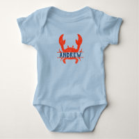 Baby Boys Watercolor Crab Split Name