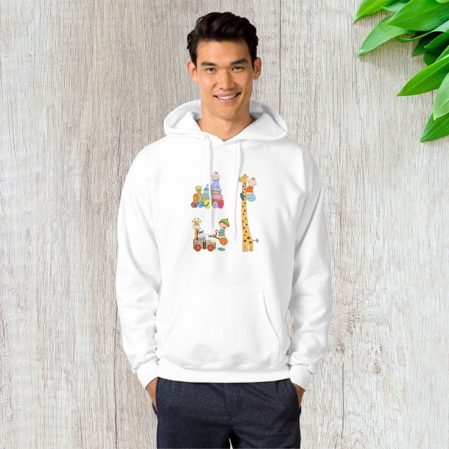 Baby Boys with Nursery Train Giraffe and Wagon  Hoodie (Creator Uploaded)