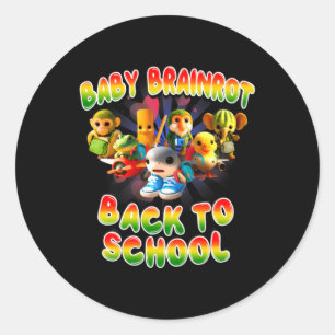 Baby Brainrot Italian Back To School For Artwork Classic Round Sticker