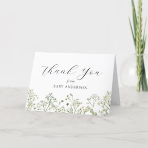 Baby Breath Baby Shower Thank You Card