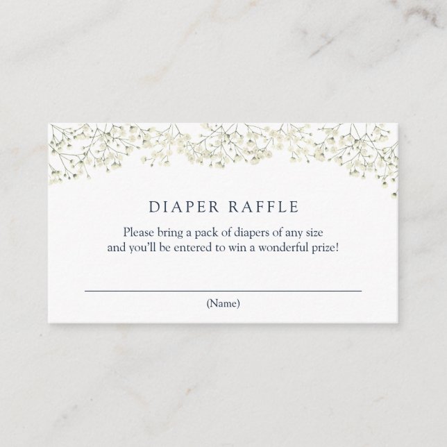 Baby Breath Diaper Raffle insert card (Front)