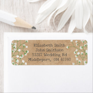 Baby Breath Floral Rustic Boho Cute Return Adress