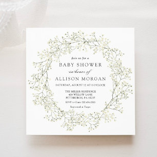 Baby Breath Flowers Baby Shower Invitation