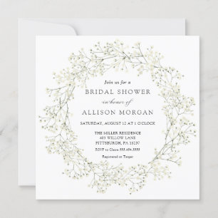 Baby Breath Flowers Bridal Shower Invitation