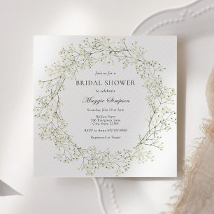 Baby Breath Flowers Bridal Shower Invitation