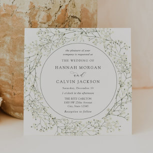Baby Breath Flowers Wedding Invitation