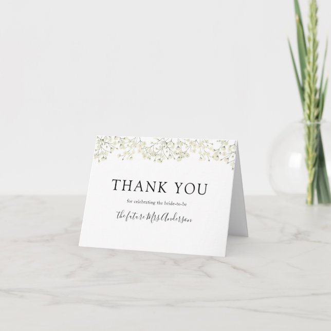 Baby Breath Shower Thank You Card (Front)