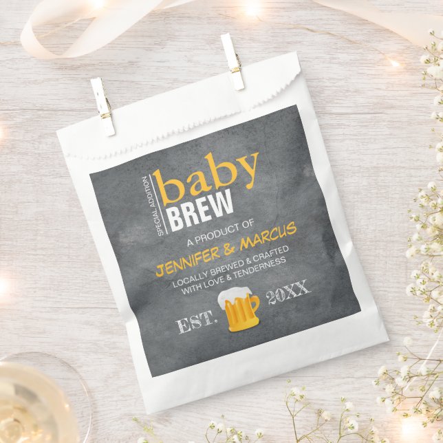 Baby Brew Couple's Beer Baby Shower Favour Bags (Clipped)