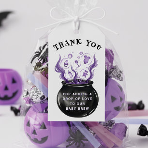 Baby Brew Witch Cauldron Halloween Baby Shower Gift Tags
