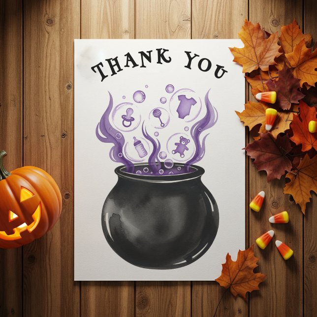 Baby Brew Witch Cauldron Halloween Baby Shower Thank You Card (Baby Brew Witch Cauldron Halloween Baby Shower Thank You Card
)