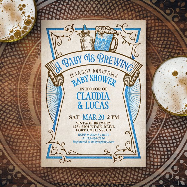 Baby Brewing Baby Shower Invitation (Creator Uploaded)