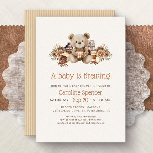 Baby Brewing Coffee Minimal Baby Shower Invitation