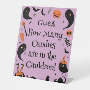 Baby Brewing Halloween Baby Shower Guess How Many Pedestal Sign