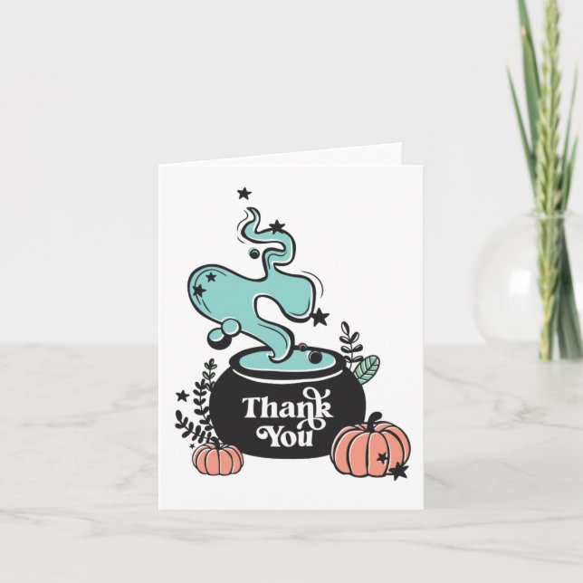 Baby Brewing Halloween Baby Shower Thank You (Front)