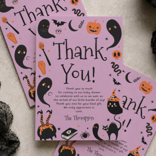 Baby Brewing Halloween Baby Shower Thank You Card