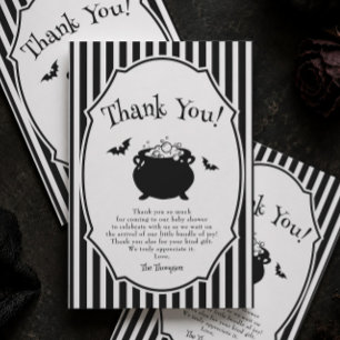  Baby Brewing Halloween Goth Baby Shower  Thank You Card