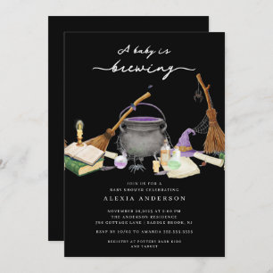 Baby Brewing October Baby Shower Invitation