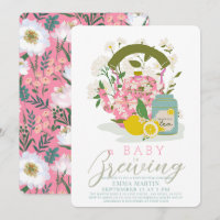 Baby Brewing Pink Floral Tea Party Baby Shower