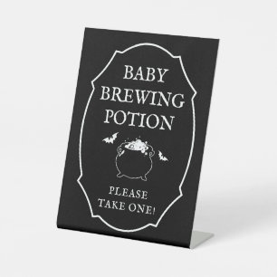 Baby Brewing Potion Halloween Baby Shower Favour Pedestal Sign