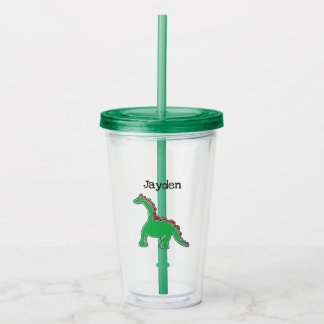 Baby Brontosaurus Cartoon Dinosaur Gear Acrylic Tumbler