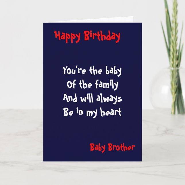 Baby brother Birthday Card (Front)