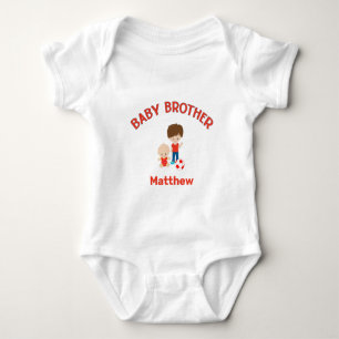 Baby Brother with Big Brother Personalised Bodysuit