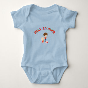 Baby Brother with Big Brother Soccer Ball Baby Bodysuit