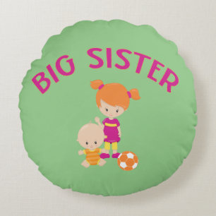 Baby Brother with Big Sister Round Cushion