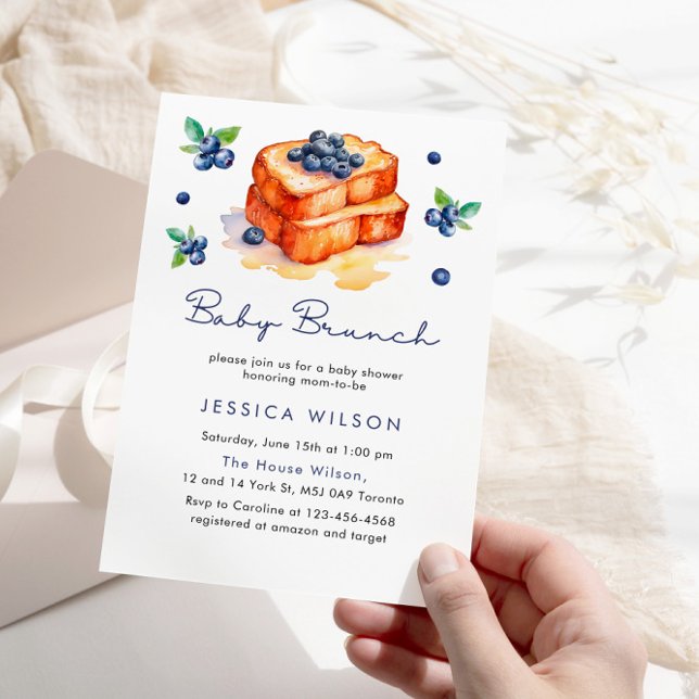 Baby Bruch Blueberries Baby Shower Invitation (Creator Uploaded)