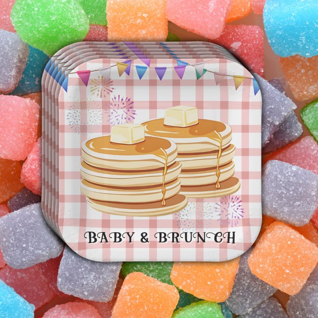 Baby & Brunch Festive Souffle Baby Shower Paper Plate (Creator Uploaded)