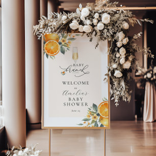 Baby Brunch Orange Cutie Baby Shower Welcome Sign
