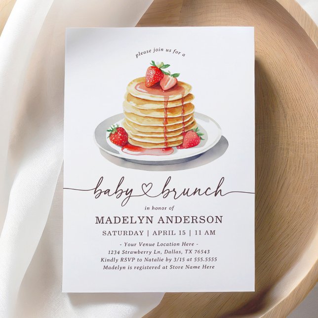 Baby Brunch Pancake Baby Shower Invitation (Creator Uploaded)