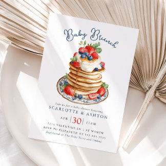 Baby Brunch Pancake Stack Vintage Baby Shower Invitation