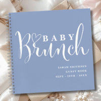 Baby Brunch Shower Boys Dusty Blue Guest Book