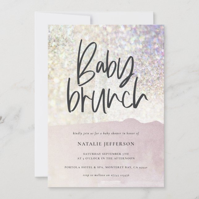 Baby brunch shower Glitter sparkle classy party (Front)