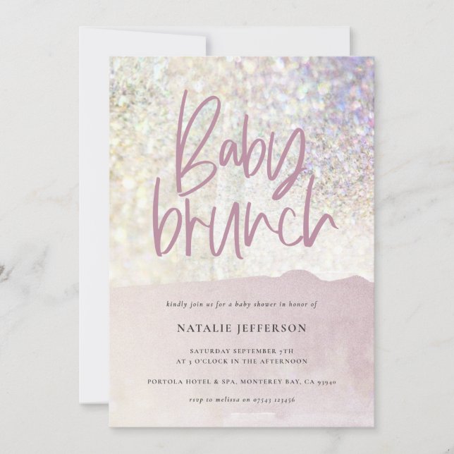 Baby brunch shower Glitter sparkle classy party (Front)