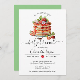 Baby Brunch Shower pancake green Invitation